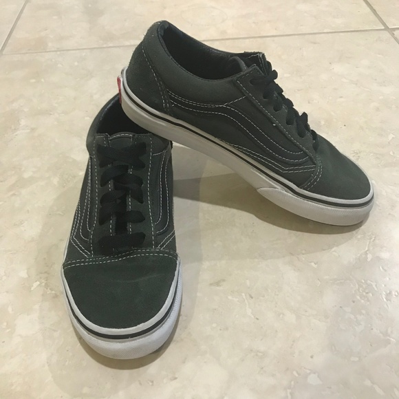 olive green and black vans